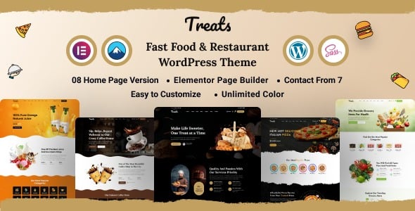 Treats Fast Food & Restaurant WordPress Theme