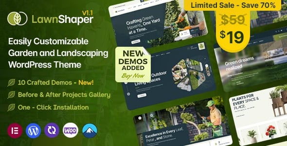 Lawnshaper Gardening & Landscaping WordPress Theme