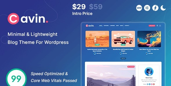 Cavin - Minimal & Lightweight WordPress Blog Theme