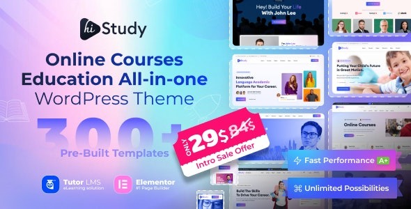 HiStudy - Online Courses & Education WordPress Theme