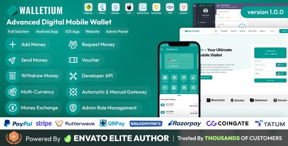 Walletium Digital Wallet and Payment Gateway Full Solution